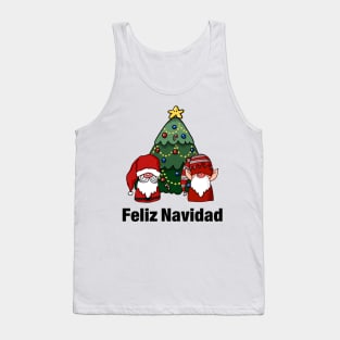 Feliz Navidad with Santa and his elf! Tank Top